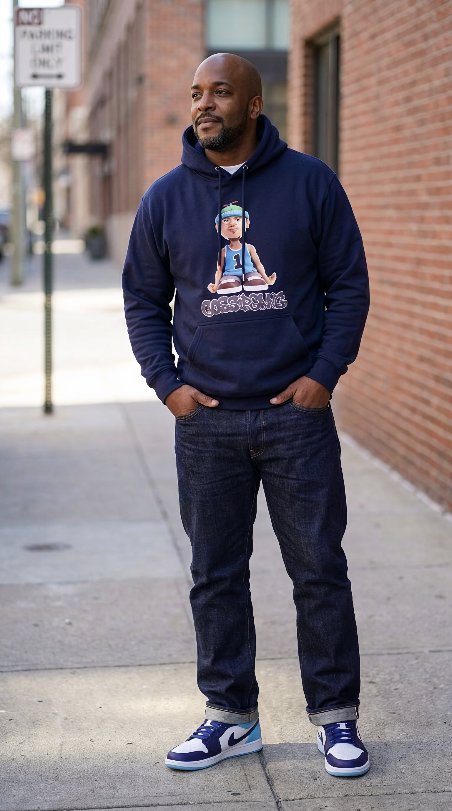 Gossip Gang Blue Hoodie Lifestyle